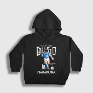 Futbol Sut Maradona Çocuk Kapşonlu Sweatshirt siyah