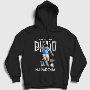 Futbol Sut Maradona Kapşonlu Sweatshirt siyah