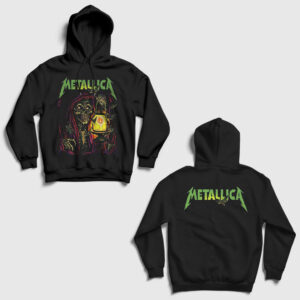 Gas Lamp Metallica Sırt Baskılı Kapşonlu Sweatshirt siyah