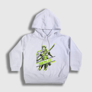 Genji Oyun Overwatch Çocuk Kapşonlu Sweatshirt beyaz