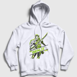 Genji Oyun Overwatch Kapşonlu Sweatshirt beyaz