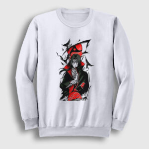 Genjutsu Uchiha Itachi Anime Naruto Sweatshirt beyaz