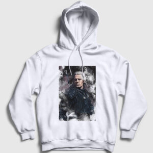 Geralt Of Rivia Dizi Witcher Kapşonlu Sweatshirt beyaz