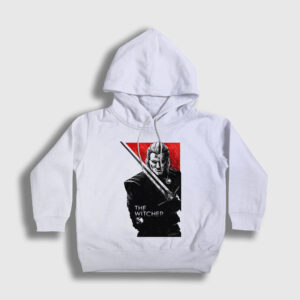 Geralt Of Rivia V2 Dizi Witcher Çocuk Kapşonlu Sweatshirt beyaz