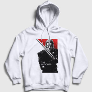 Geralt Of Rivia V2 Dizi Witcher Kapşonlu Sweatshirt beyaz