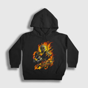 Ghost Rider Hediye Motorcu Motorsiklet Çocuk Kapşonlu Sweatshirt siyah