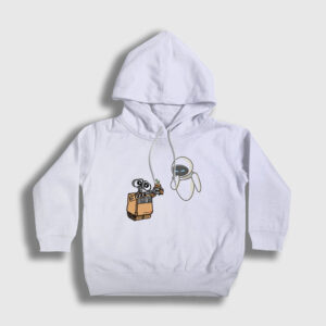 Gift Wall E Eve Çocuk Kapşonlu Sweatshirt beyaz