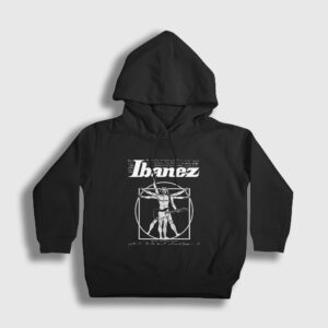 Gitarist Vitruvius Vitruvian Man Ibanez Çocuk Kapşonlu Sweatshirt