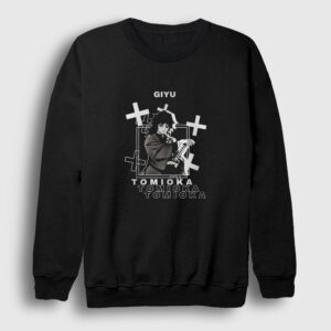 Giyu Tomioka Anime Demon Slayer Kimetsu No Yaiba Sweatshirt siyah