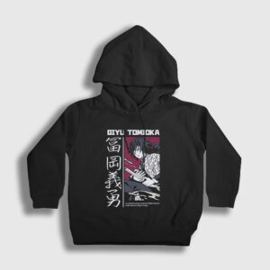 Giyu Tomioka V4 Anime Demon Slayer Kimetsu No Yaiba Çocuk Kapşonlu Sweatshirt siyah