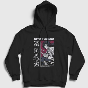 Giyu Tomioka V4 Anime Demon Slayer Kimetsu No Yaiba Kapşonlu Sweatshirt siyah