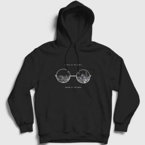 Glasses Beatles John Lennon Kapşonlu Sweatshirt