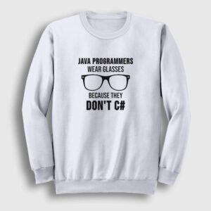 Glasses Developer Yazılımcı Sweatshirt beyaz