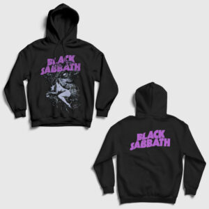 God Metal Black Sabbath Sırt Baskılı Kapşonlu Sweatshirt siyah