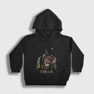 Gold Astroworld Travis Scott Çocuk Kapşonlu Sweatshirt siyah