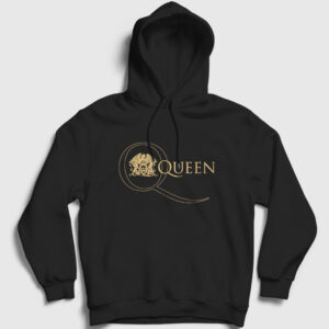 Gold Logo Queen Kapşonlu Sweatshirt siyah