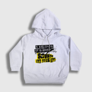 Good 5 Seconds Of Summer Çocuk Kapşonlu Sweatshirt beyaz