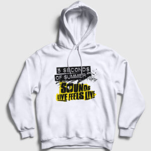 Good 5 Seconds Of Summer Kapşonlu Sweatshirt beyaz