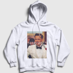 Gorlami Brad Pitt Inglourious Basterds Kapşonlu Sweatshirt beyaz