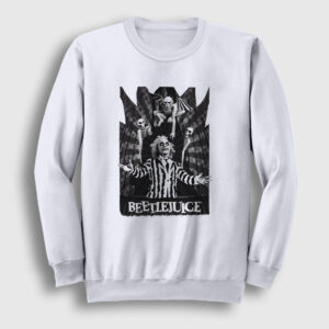 Graveyard Tim Burton Film Beetlejuice Sweatshirt beyaz