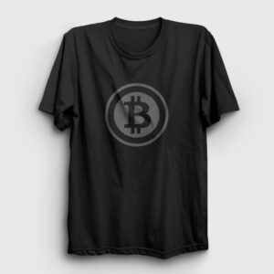 Gray Logo Bitcoin Tişört siyah