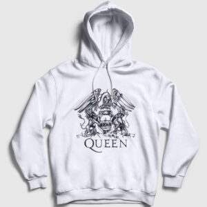 Gray Logo Queen Kapşonlu Sweatshirt beyaz