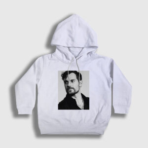 Grayscale Henry Cavill Çocuk Kapşonlu Sweatshirt beyaz