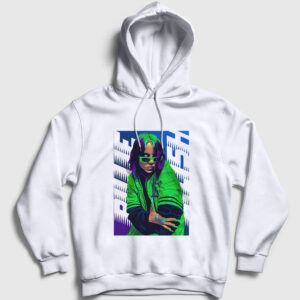 Green Billie Eilish Kapşonlu Sweatshirt beyaz