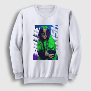 Green Billie Eilish Sweatshirt beyaz