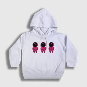 Guards V2 Squid Game Çocuk Kapşonlu Sweatshirt beyaz