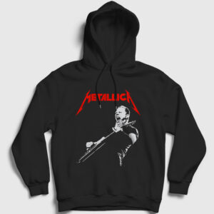 Guitar James Hetfield Metallica Kapşonlu Sweatshirt siyah