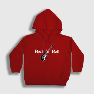 Guitar Rock And Roll Çocuk Kapşonlu Sweatshirt kırmızı