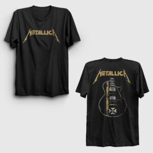 Guitar V2 Metallica Sırt Baskılı Tişört siyah