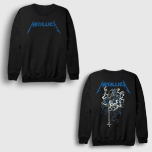 Gun Smoke Metallica Sırt Baskılı Sweatshirt siyah