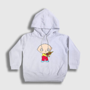 Gun Stewie Griffin Family Guy Çocuk Kapşonlu Sweatshirt beyaz