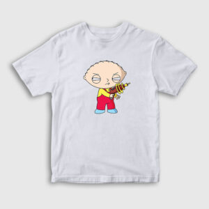 Gun Stewie Griffin Family Guy Çocuk Tişört beyaz