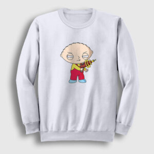 Gun Stewie Griffin Family Guy Sweatshirt beyaz