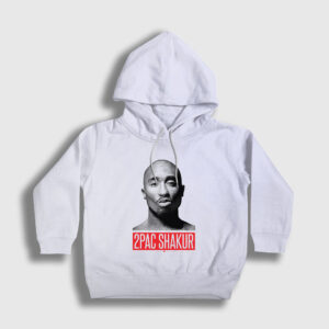 Gun Tupac Shakur Çocuk Kapşonlu Sweatshirt beyaz