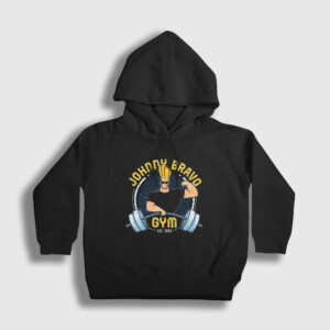 Gym Fitness Johnny Bravo Çocuk Kapşonlu Sweatshirt