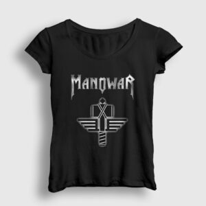 Hammer Logo Manowar Kadın Tişört siyah