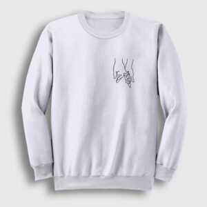 Hands Valentine's Day Sevgililer Günü Sweatshirt beyaz