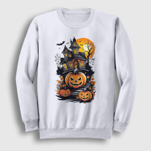 Haunted House V2 Halloween Cadılar Bayramı Sweatshirt beyaz