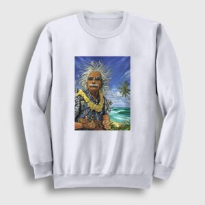 Hawaii Albert Einstein Sweatshirt beyaz