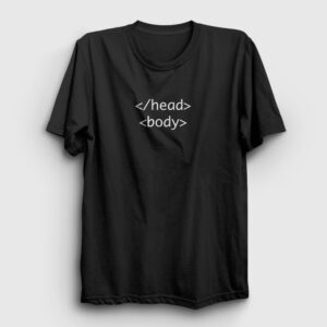 Head Body Html Developer Yazılımcı Tişört siyah