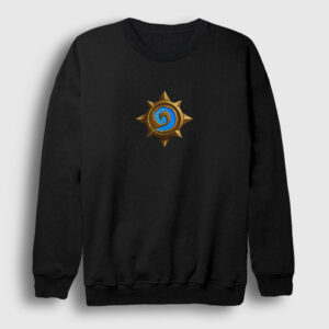 Hearthstone Warcraft Oyun Logo Sweatshirt siyah