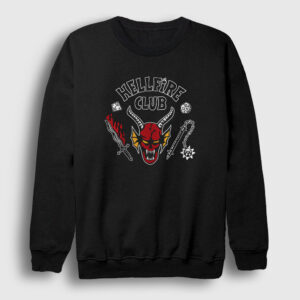 Hellfire Club Dizi Stranger Things Sweatshirt siyah