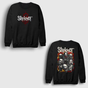 Hellfire Metal Slipknot Sırt Baskılı Sweatshirt siyah