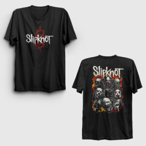 Hellfire Metal Slipknot Sırt Baskılı Tişört siyah