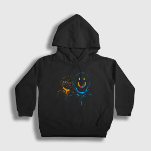 Hello Daft Punk Çocuk Kapşonlu Sweatshirt siyah