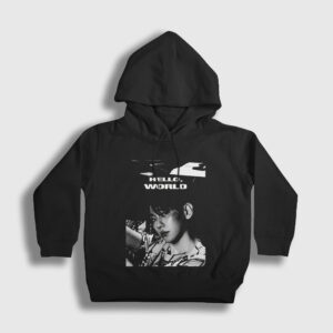 Hello World Byun Baekhyun Baek Hyun Çocuk Kapşonlu Sweatshirt siyah
